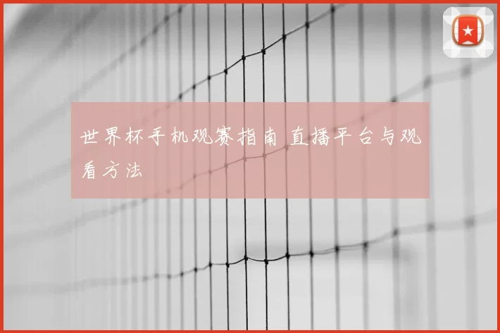 世界杯手机观赛指南 直播平台与观看方法